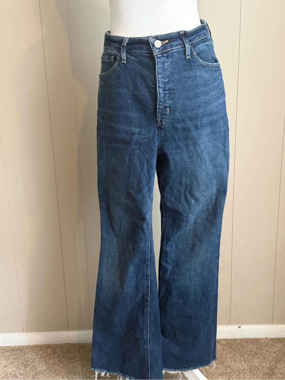 Wide Leg High Waist Blue Denim Jeans old navy size 8